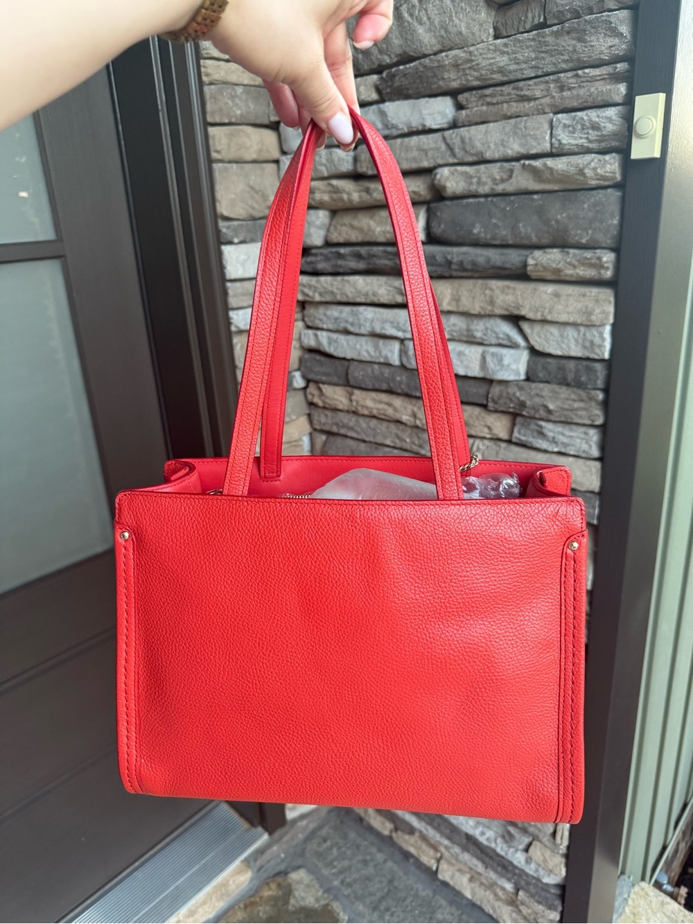 Coach Leather Tote with Gold-Tone Hardware - Picture 2 of 9